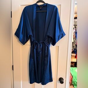 Victoria's Secret Navy Blue Satin Robe size XS/S